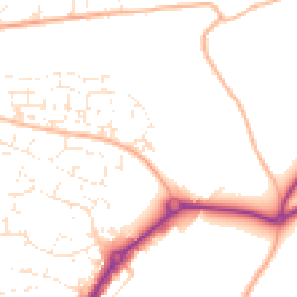 Daytime road noise heatmap for SP1 3PF