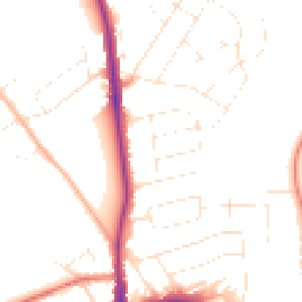 Daytime road noise heatmap for SP1 3PL