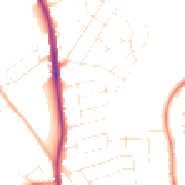 Daytime road noise heatmap for SP1 3PP