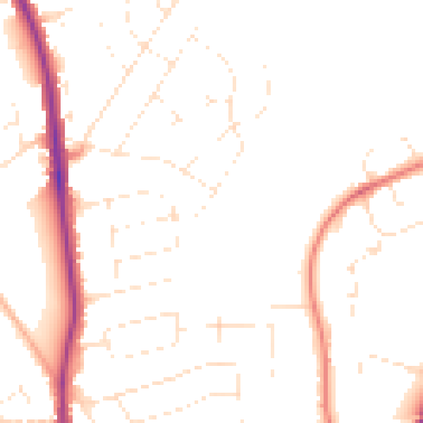Daytime road noise heatmap for SP1 3PU