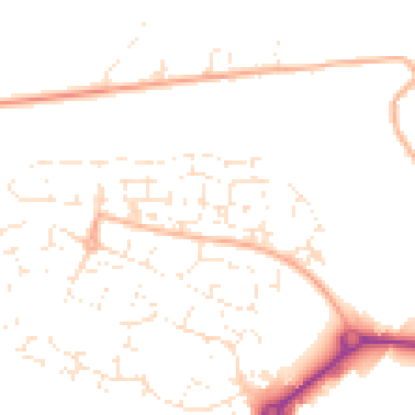 Daytime road noise heatmap for SP1 3QG
