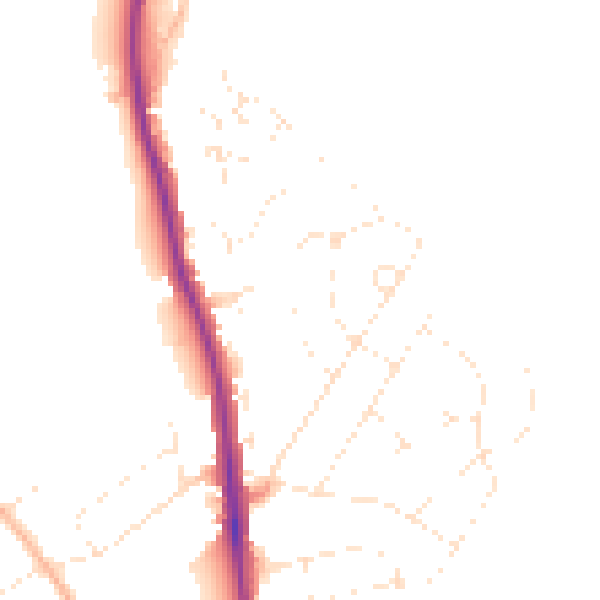 Daytime road noise heatmap for SP1 3QZ