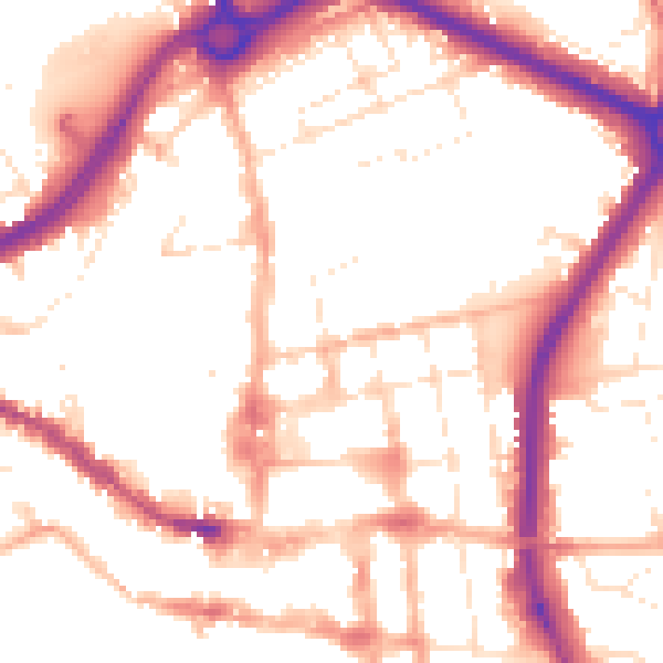 Daytime road noise heatmap for SP1 3RE