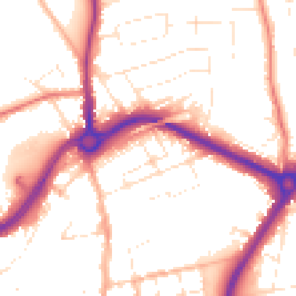 Daytime road noise heatmap for SP1 3TH