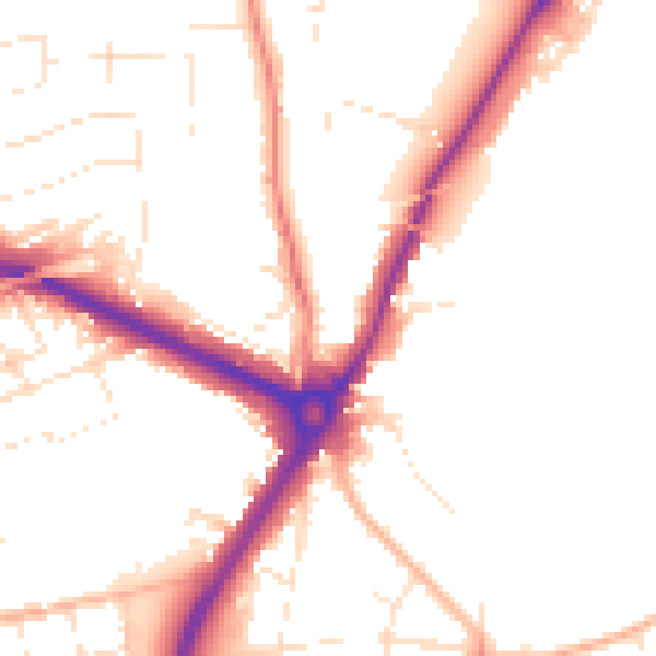 Daytime road noise heatmap for SP1 3UF