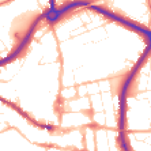 Daytime road noise heatmap for SP1 3UH