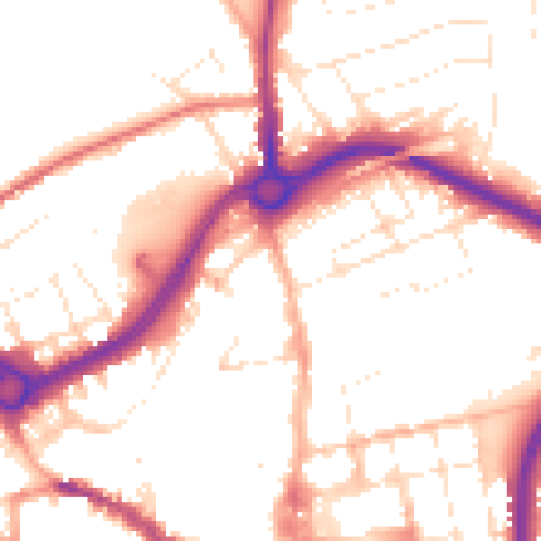 Daytime road noise heatmap for SP1 3WE