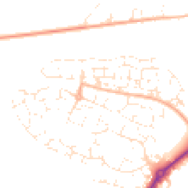 Daytime road noise heatmap for SP1 3WT