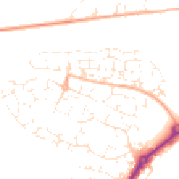 Daytime road noise heatmap for SP1 3WU