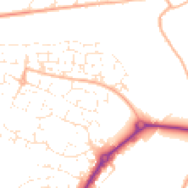 Daytime road noise heatmap for SP1 3WX