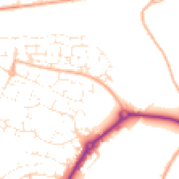 Daytime road noise heatmap for SP1 3WY