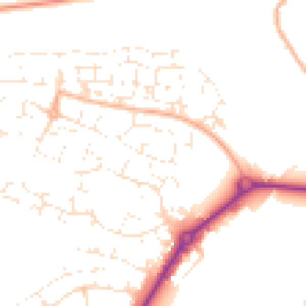 Daytime road noise heatmap for SP1 3WZ