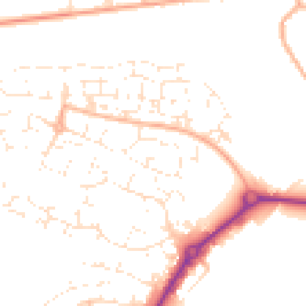 Daytime road noise heatmap for SP1 3ZA