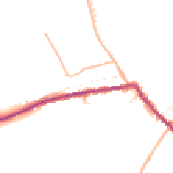 Daytime road noise heatmap for SP2 0DZ