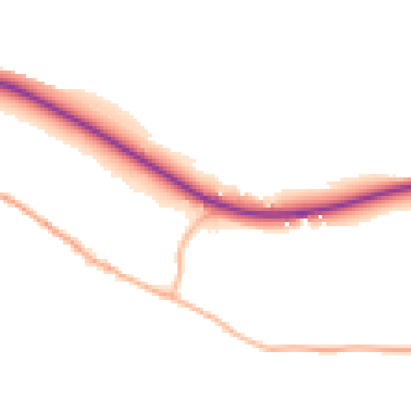 Daytime road noise heatmap for SP2 0EQ