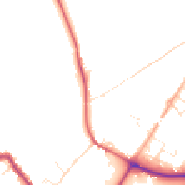 Daytime road noise heatmap for SP2 0FB