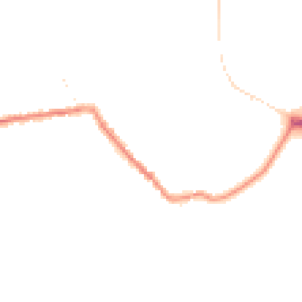 Night-time road noise heatmap for SP2 0HB