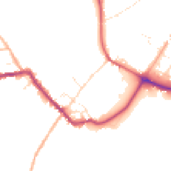 Daytime road noise heatmap for SP2 0HJ