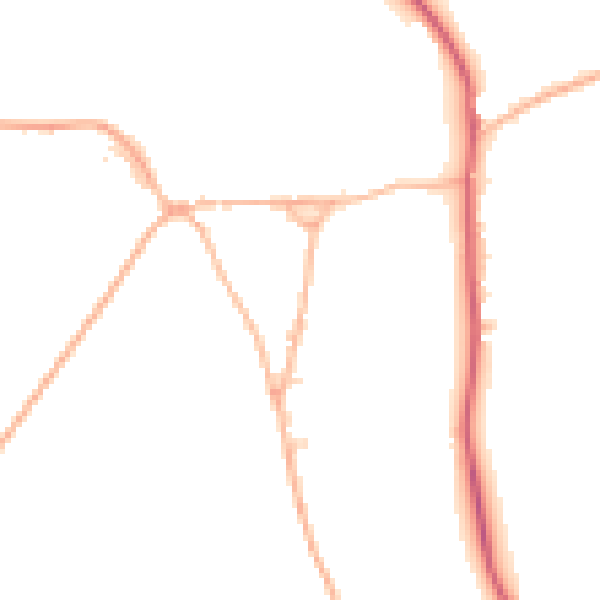 Daytime road noise heatmap for SP2 0NN