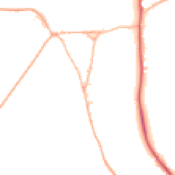 Daytime road noise heatmap for SP2 0NS