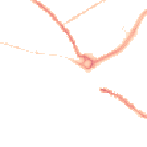 Night-time road noise heatmap for SP2 7DX