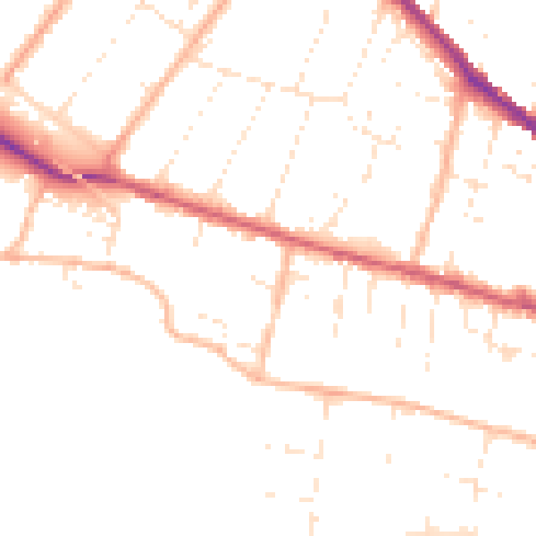 Daytime road noise heatmap for SP2 7JG