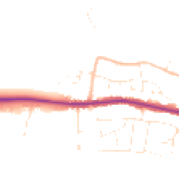 Daytime road noise heatmap for SP2 8LY