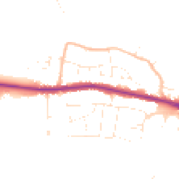 Daytime road noise heatmap for SP2 8NA