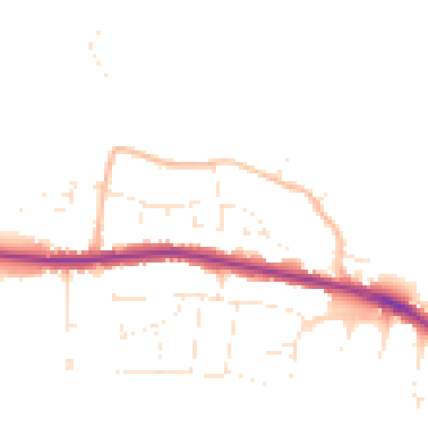 Daytime road noise heatmap for SP2 8NY