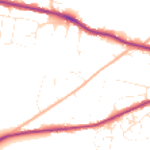 Daytime road noise heatmap for SP2 8NZ