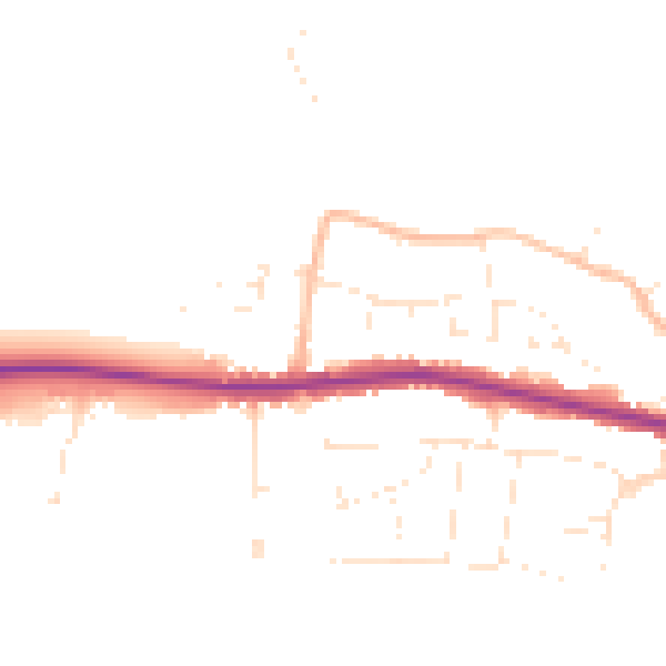 Daytime road noise heatmap for SP2 8PQ