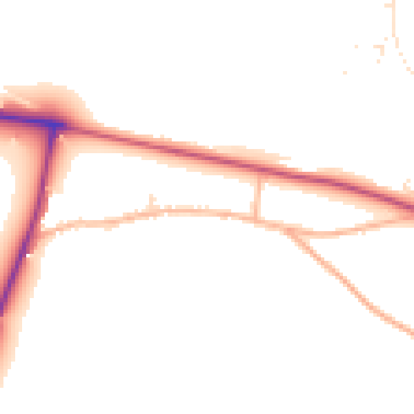 Daytime road noise heatmap for SP2 9AJ