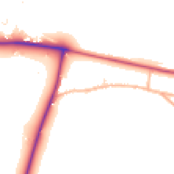 Daytime road noise heatmap for SP2 9AN