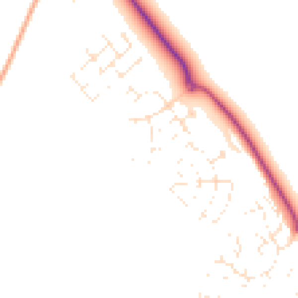 Daytime road noise heatmap for SP2 9FH