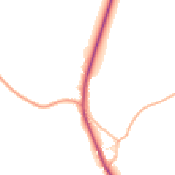 Daytime road noise heatmap for SP4 0BP