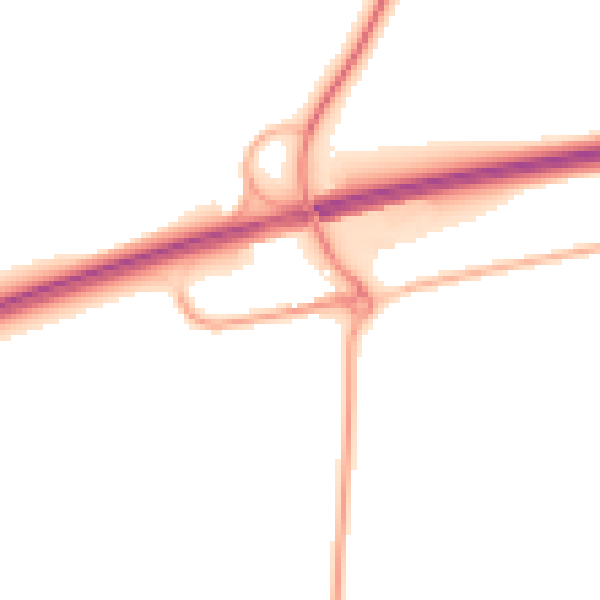 Night-time road noise heatmap for SP4 0ET