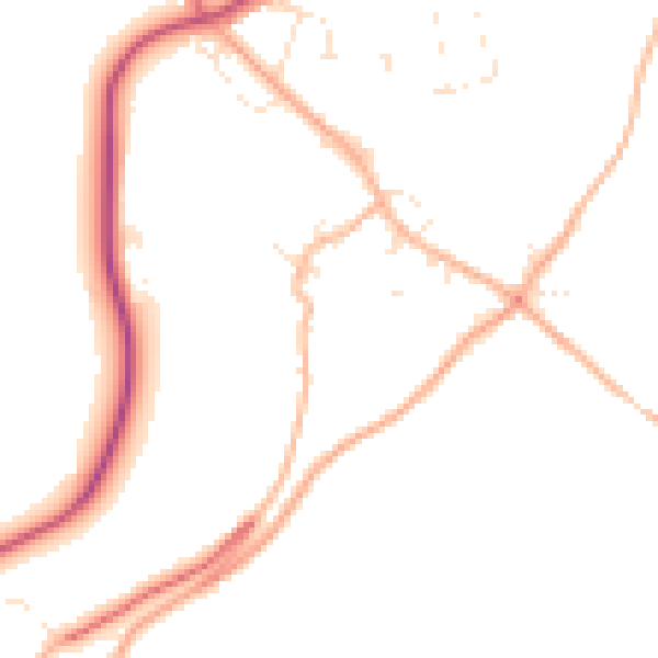 Daytime road noise heatmap for SP4 0LJ