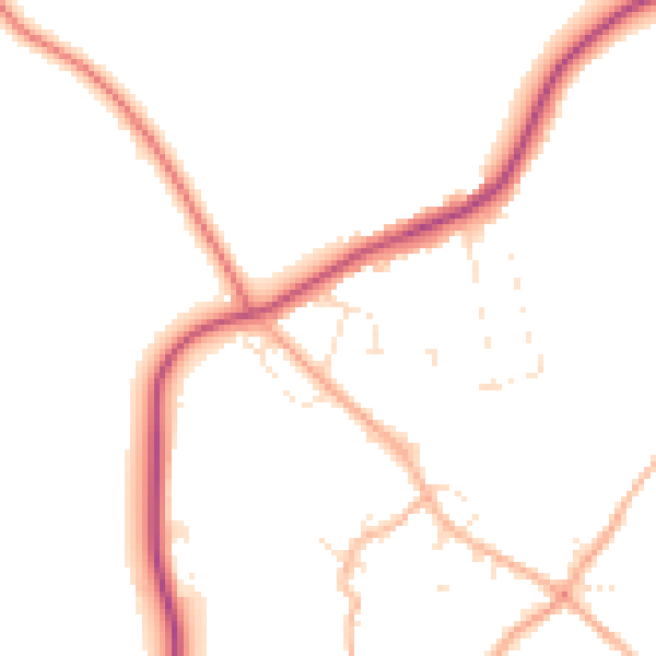 Daytime road noise heatmap for SP4 0NL