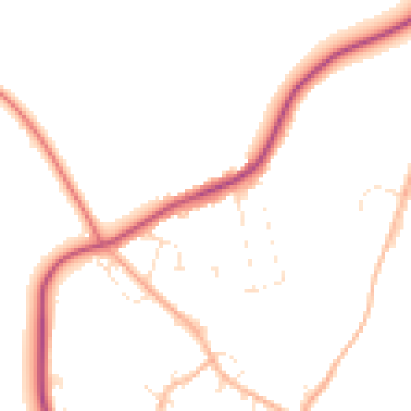Daytime road noise heatmap for SP4 0NP