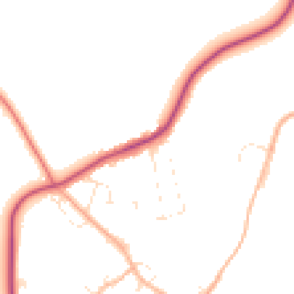 Daytime road noise heatmap for SP4 0NR