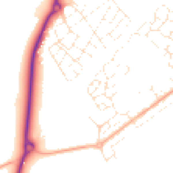 Daytime road noise heatmap for SP4 6FZ