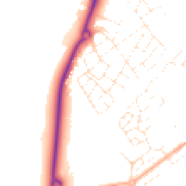 Daytime road noise heatmap for SP4 6RN