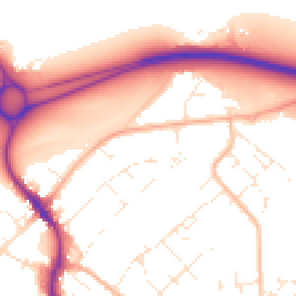 Daytime road noise heatmap for SP4 7AE