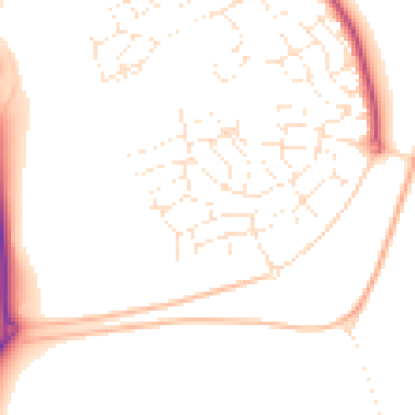 Daytime road noise heatmap for SP4 7DJ