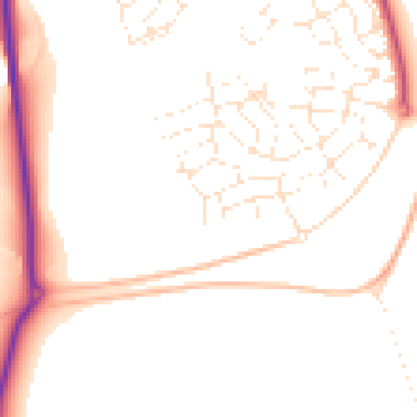Daytime road noise heatmap for SP4 7DU