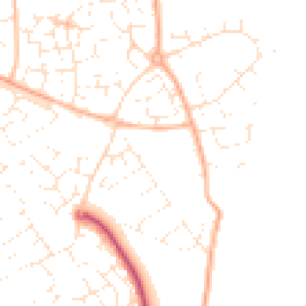 Daytime road noise heatmap for SP4 7JN