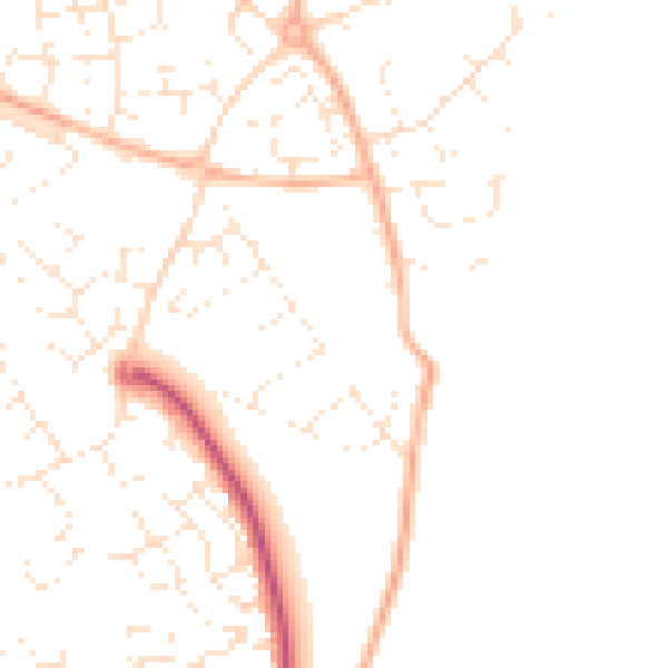 Daytime road noise heatmap for SP4 7JS