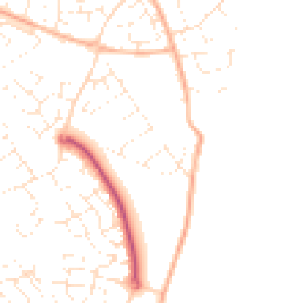 Daytime road noise heatmap for SP4 7LW