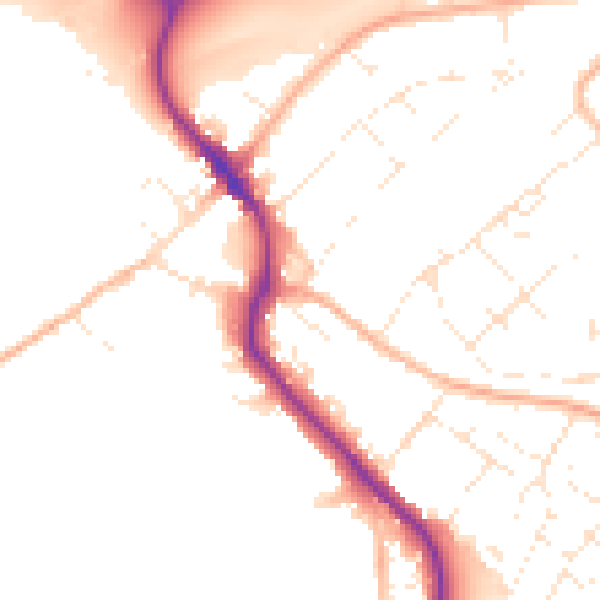 Daytime road noise heatmap for SP4 7LY