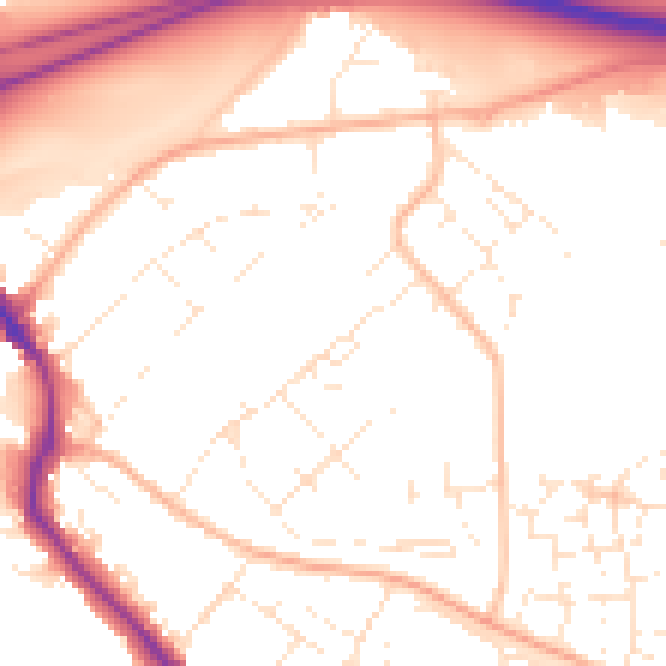 Daytime road noise heatmap for SP4 7NT